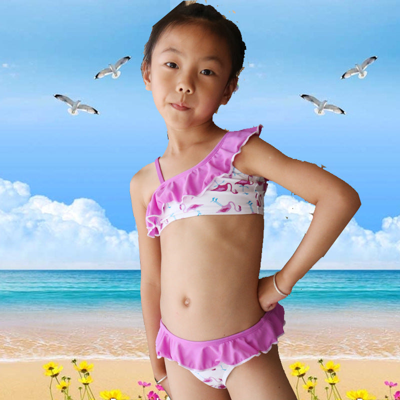 Girls Bikini Swimsuit Flamingo Kids Swimsuit