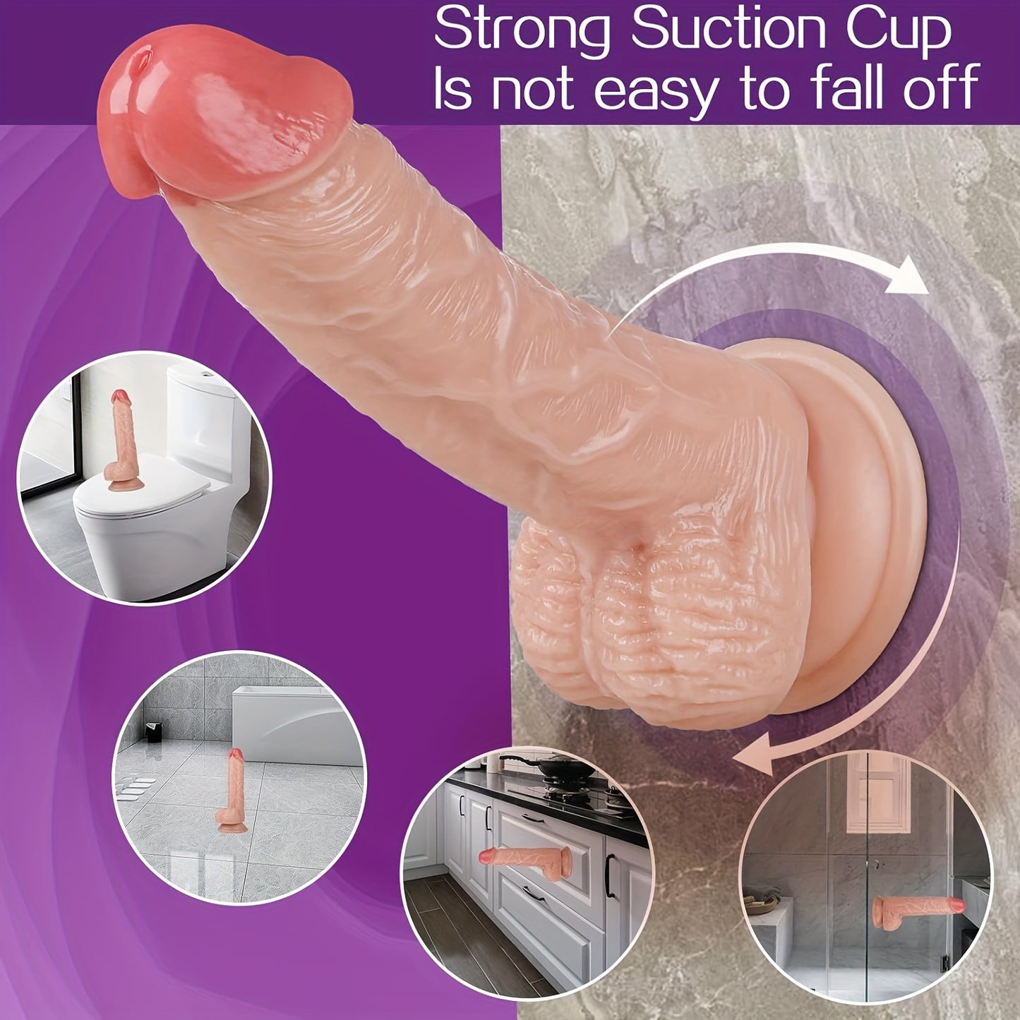 7-Inch Realistic Silicone Dildo With Strong Suction Cup - Waterproof, Latex-Free For Hands-Free Play - Ideal For Beginners & Couples