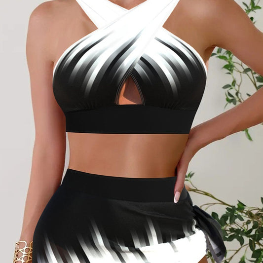European And American Bikini Summer Conservative Split Swimsuit