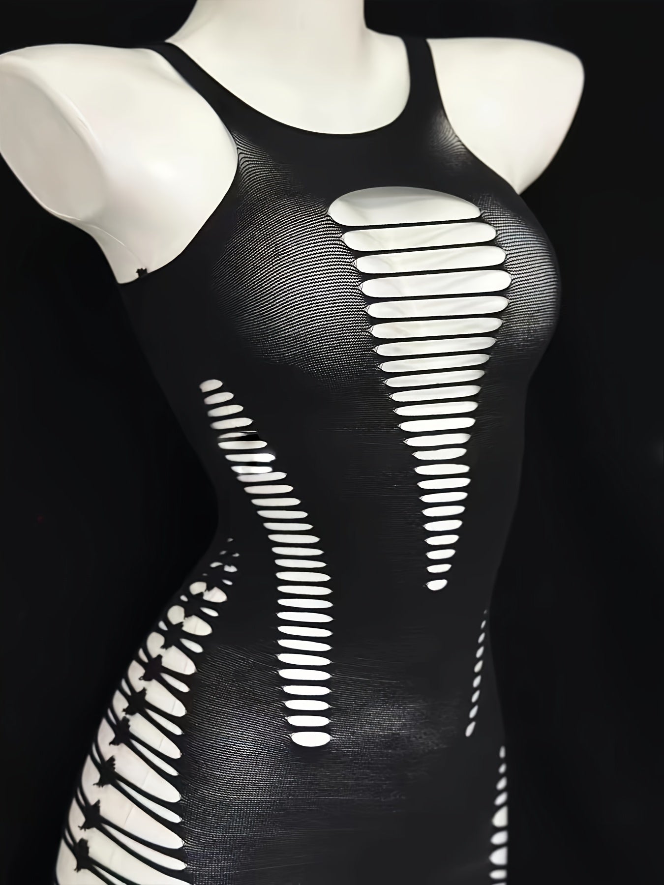 Hot Ripped Fisher Dress, Hollow Out Sleeveless Bodycon Dress, Women's Sexy Lingerie & Underwear