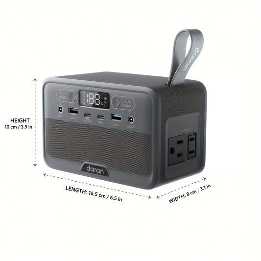 Daranener 100W 28000mAh Portable Power Station Solar Generator with AC Outlet & PD Fast Charging, Lifepo4 Battery, 89.6Wh/28000mAh Capacity, Solar-Powered Portable Charger for Home, Camping, RV, Outdoor - Compatible with Lapt