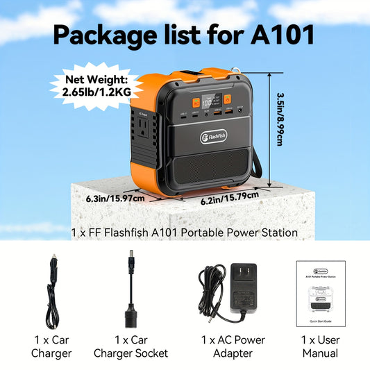Camping Power Station With Solar Panel Portable, 120W Battery Power Generator With 60W Solar Panel, 98Wh/26400mAh Lithium Battery Bank With 110V AC Outlet, Solar Generator Kit For Home, RV, Outdoor, Travel, Emergencies