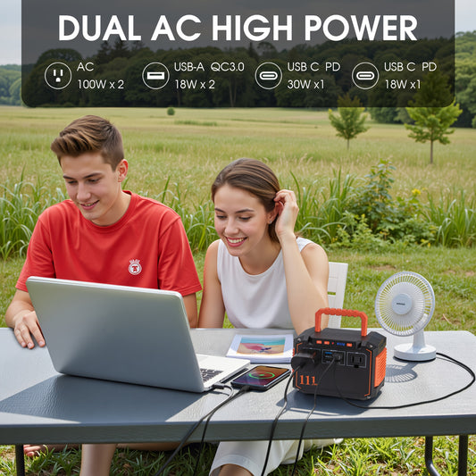 Portable Power Station 237/111/88/83Wh With 60/40/30/21W Solar Panels With AC Outlet 110V(3*USB A, 2*USB C, 2*AC, 2*DC) Solar Generator For Travel Home Emergency Hurricaneth
