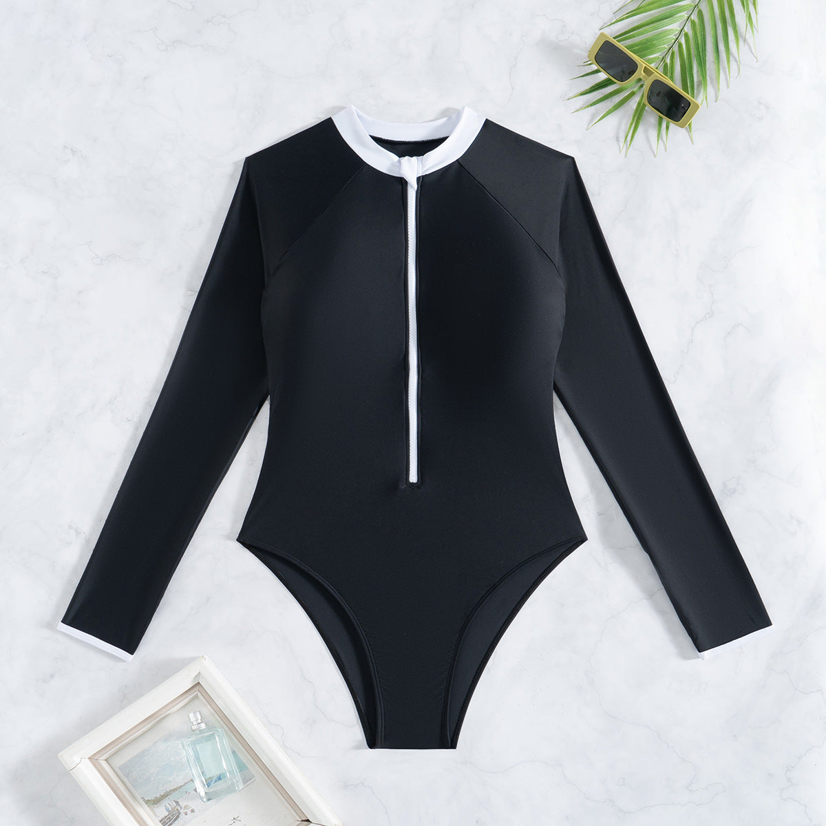 Women's Surfing Suit Long Sleeve One-Piece Slimming Bikini Swimsuit