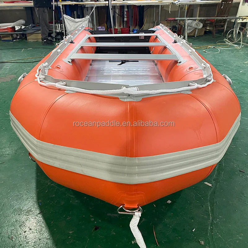 CE Certified 4m 5m 6m Inflatable Fishing Dinghy Hypalon PVC Material Rowing Boat for Drifting Outdoor Activity