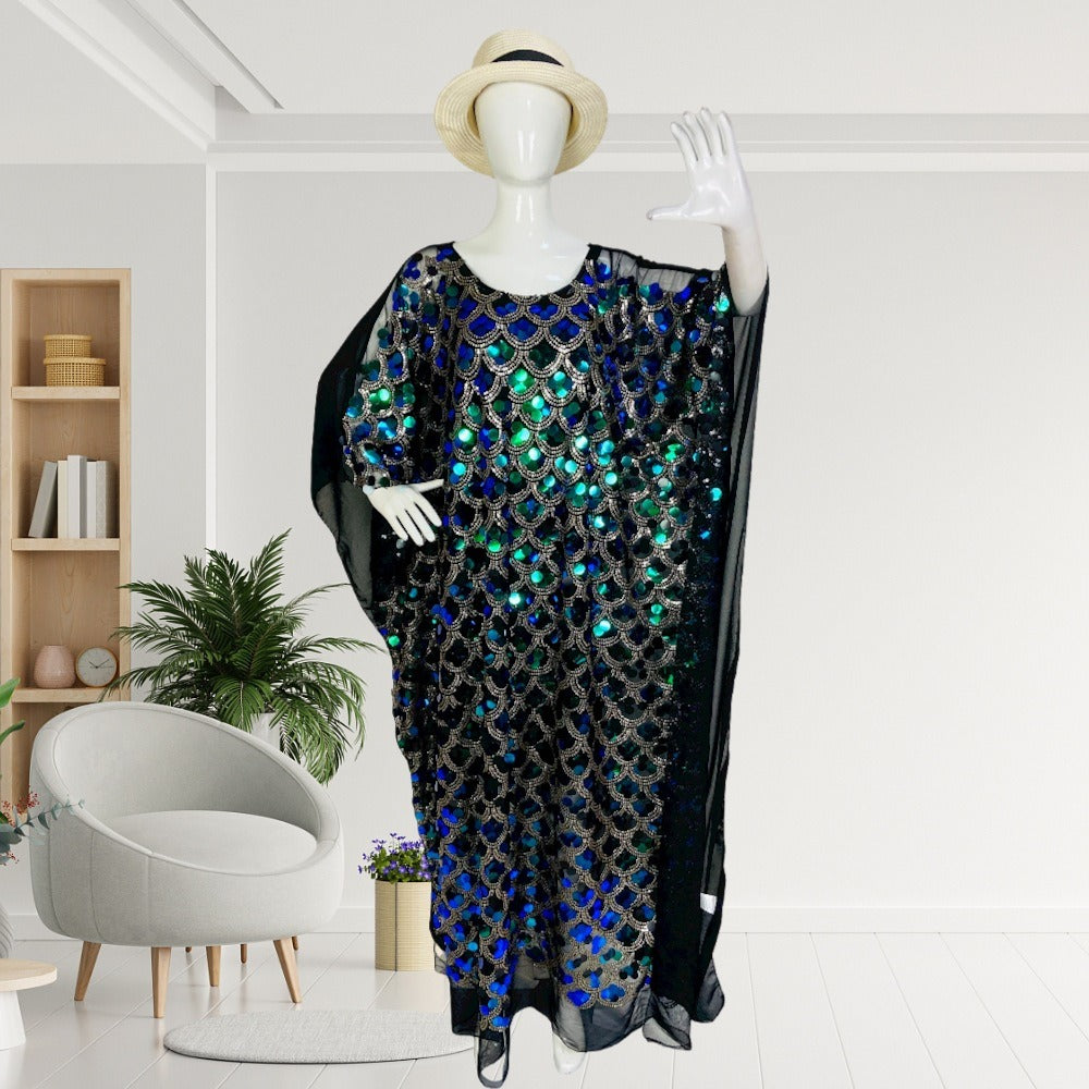 Beaded irregular dress for women's sequin dress