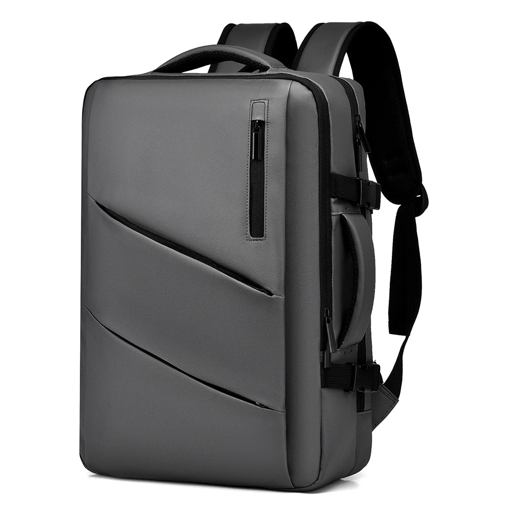 16 Inch Business Extensible Laptop Bag Durable Waterproof Oxford Laptop Backpack with USB Portable School Travel Backpack