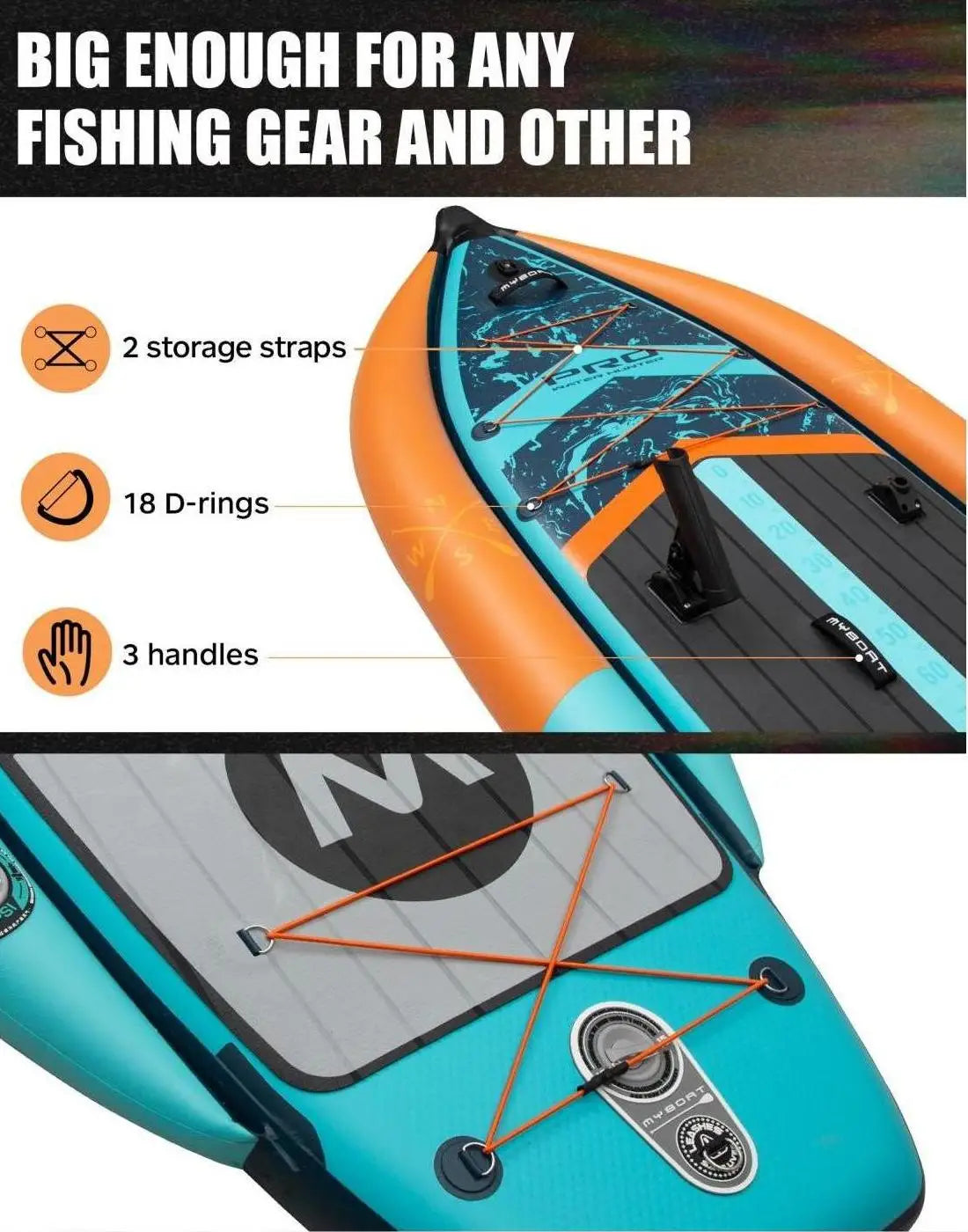 Popular Design Kayaks Ocean Waters Drop Stitch Material Inflatable Stand up Paddle Board Canoe Kayak Fishing Boat