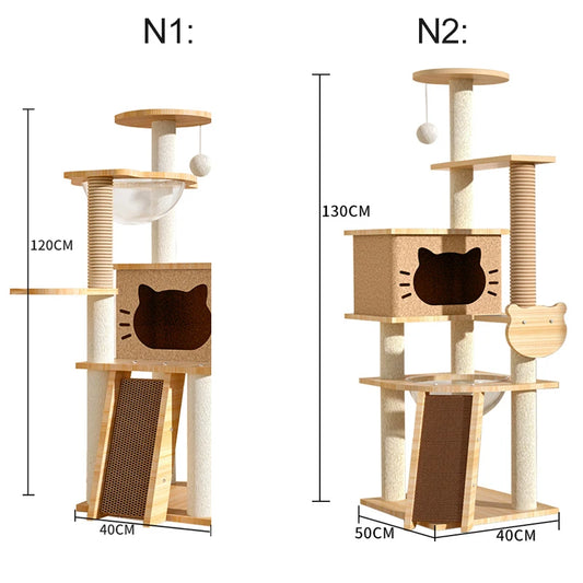 Cat Tree Multi-Level Tower Cat Scratching Post Kitten Toy Cozy Condo Climb Furniture Climbing Tower Toy Cat Products