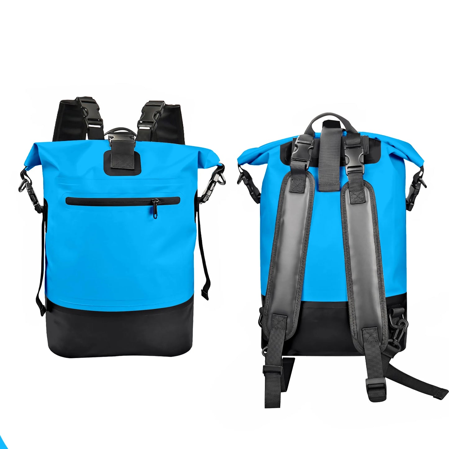 500D PVC Dry Bag 50L Waterproof Backpack with Double Strap for Casual Outdoor Sports