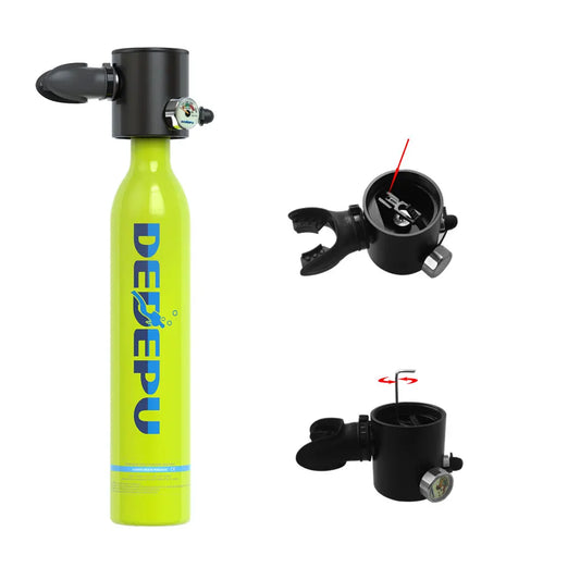 DEDEPU 0.5L scuba tank Small Scuba Diving Green Air Tank for Underwater Sports