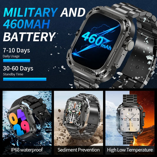 LIGE BWZ85Max 3 Straps GPS Track Smart Watch for Men NFC Gesture Control Fitness Tracker Voice Assistant Answer Call SmartWatch