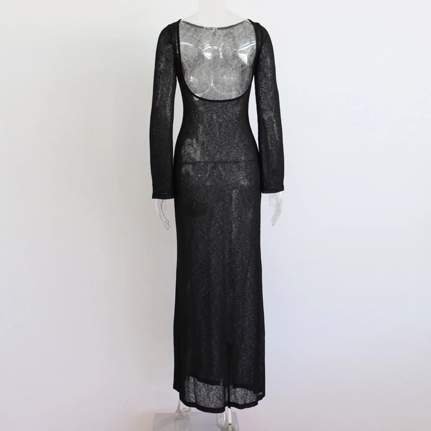 Enyami Hot Selling Boheme Vacation Beach Wear See Through Backless Lace-up Long Maxi Dress Women
