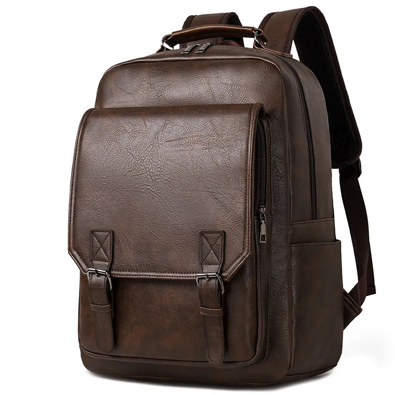 Waterproof PU Business Men's Backpack Casual Outdoor Travel Shoulder Bag Portable Laptop Backpack for Commuting