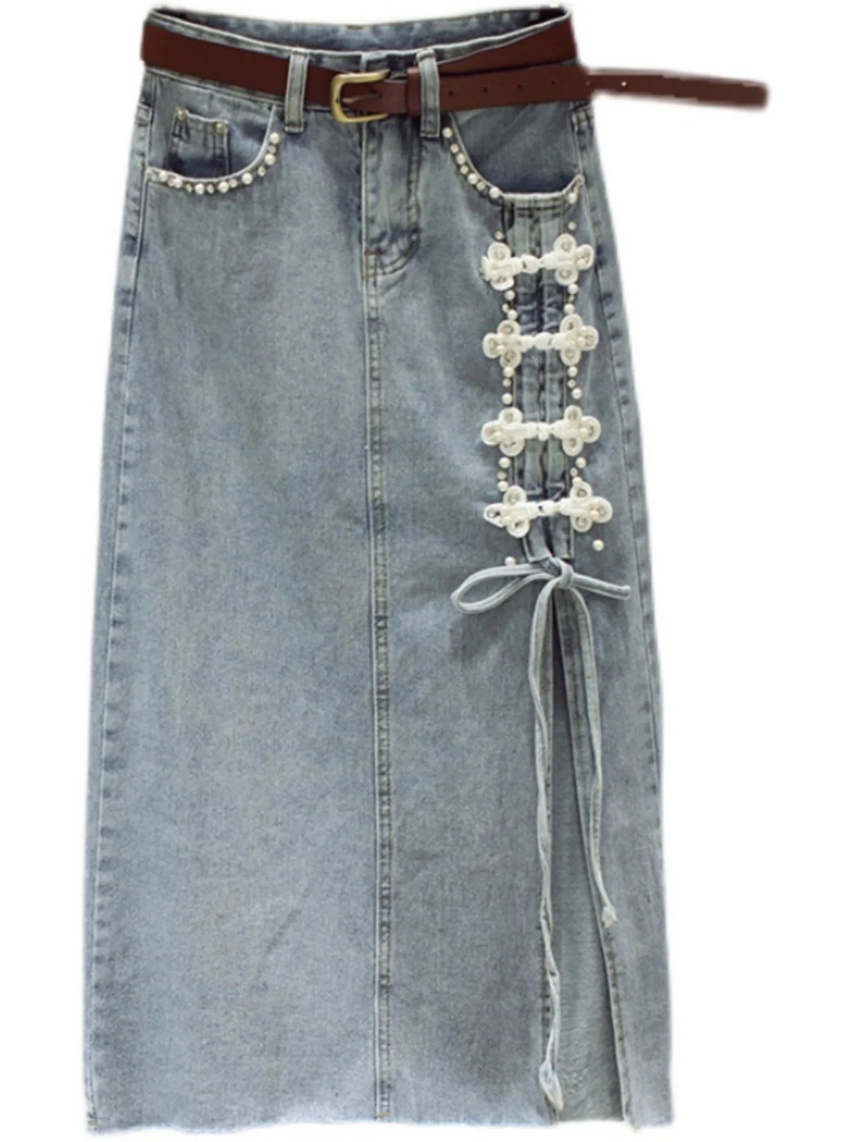 Boutique Wholesale 2025 Spring Fashion New High Waist Slimming Denim A-line Women's Skirt