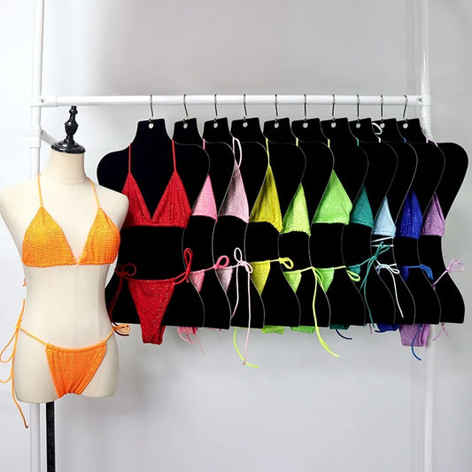 S573 Hot Rhinestone Beach Wear New Color Swimsuit Fabric Swimwear Crystal Bikini