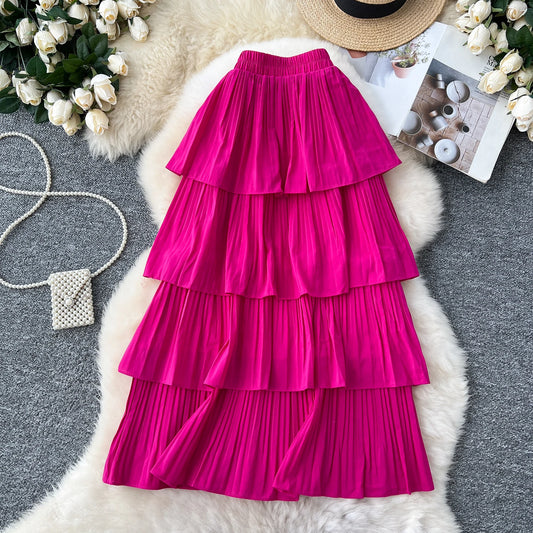 Autumn A-Line Skirt Women Casual High Waist Midi Skirts For Girls Sweet Skirt Clothes Women Wholesale