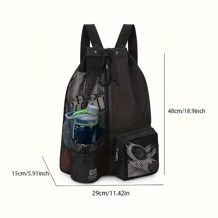 Swim Diving Bag Mesh Drawstring Backpack Wet Beach Gym Backpack