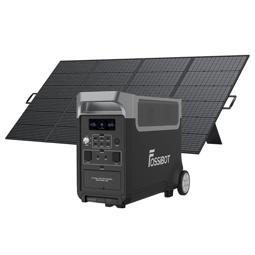 FOSSiBOT F3600 Pro Portable Power Station 3840Wh LiFePO4 Solar Generator 3600W AC Output 2000W Solar Charge With Rolling Wheels