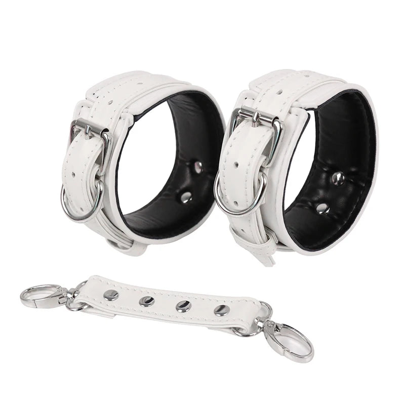 Adults Toys SM Products Sex Toys PU Leather Handcuffs Ankle Cuffs Bondage Gear bdsm Toys SEX Adult Games jugetes sexuales