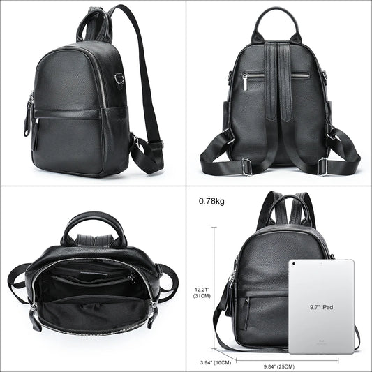 Designer Ladies Lightweight Genuine Leather Convertible Shoulder Satchel Bag Luxury Travel Work Backpack for Women