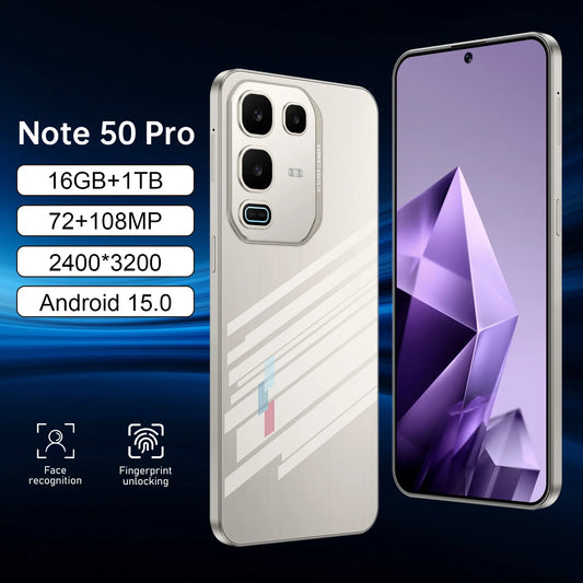 Original Note 50 Pro Power 5G Smartphone with 108MP Camera Deca Core Processor 1TB Storage 7.3 Inch Display Global Version
