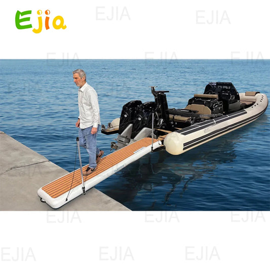 Portable Inflatable Air Dock Water Platform Swim Dock Mat Inflatable Floating Gangway Platform For Yacht Boat Pool Beach Ocean