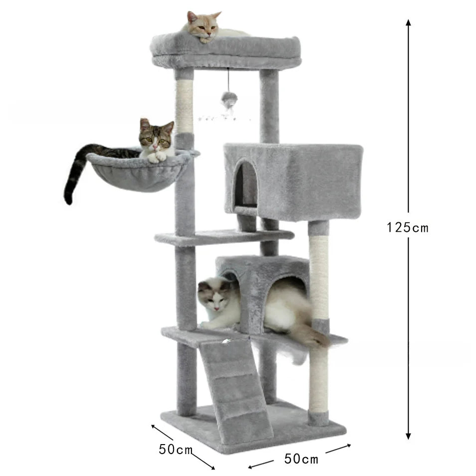 Cat Tree Cat Tower Condominium with Condominium and Hanging Ball and Scratching Post, Large Cat House for Kittens and Cats