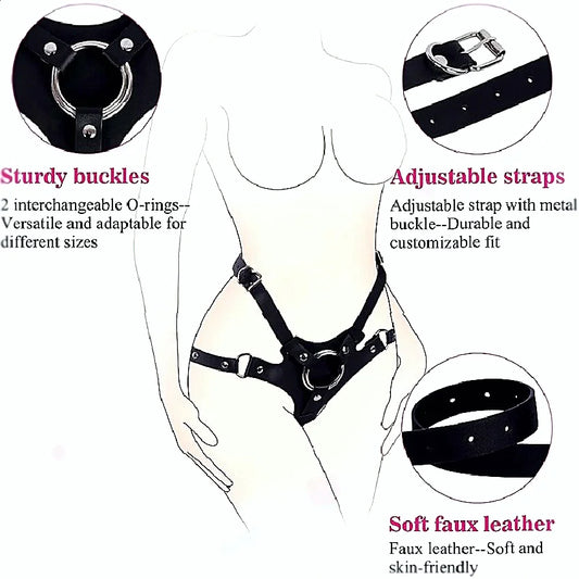 Lingerie With PU Leather D Shaped Ring Offers Couples Gaming Equipment Through Erotic Clothing Punk Carnival Holiday Styling