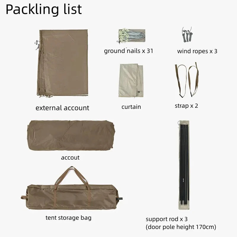 Outdoor Camping Two Bedroom Family Tent, Camping Outdoor Waterproof Large Automatic Tent, Big Tent Outdoor Camping/
