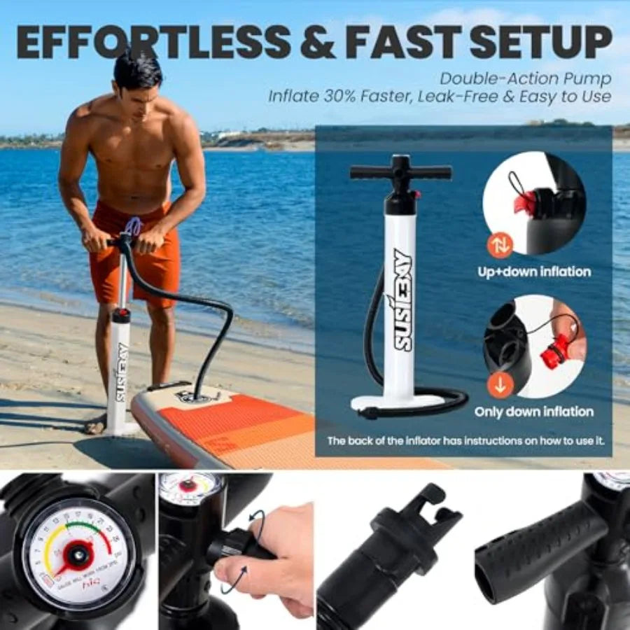 Inflatable Stand Up Paddle Board for adults and youth PVC material blue anti-slip EVA deck and wide stance for stability