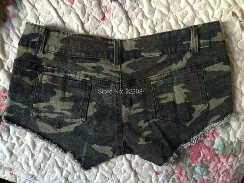 new fashion summer brand ladies girls Low waist sexy disco dance camouflage patterns Fatigues woman stretch tight shorts
