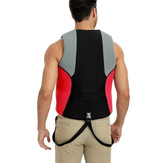 Life Jacket Adult Neoprene Life Vest Surf Raft Kayak Fishing Jet Ski Vest Water Sport Swimming Rescue Super Buoyancy Life Jacket