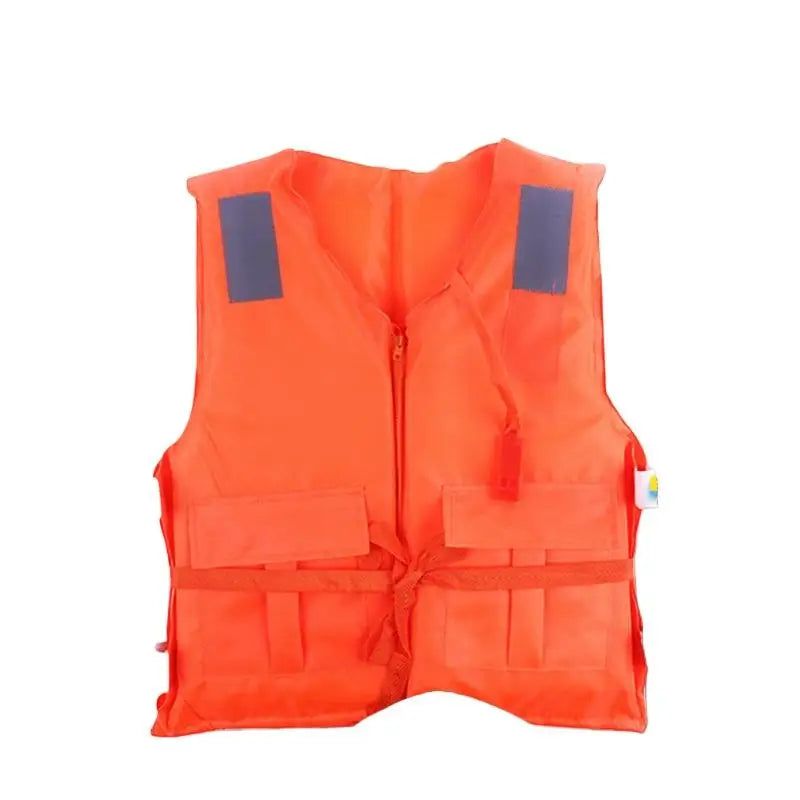 1Pcs Zipper Safety Life Jacket For Adult Flood Rescue Vest Emergency Flotation Device With Pockets Water Survival Safety Gear