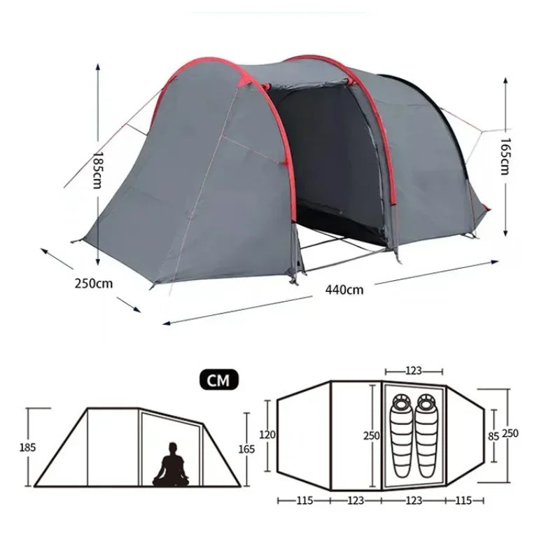1 - 2 Person Tent Camping Travel Tent Motorcycle Waterproof and Windproof Strong Outdoor Trekking Fast Delivery Ultralight