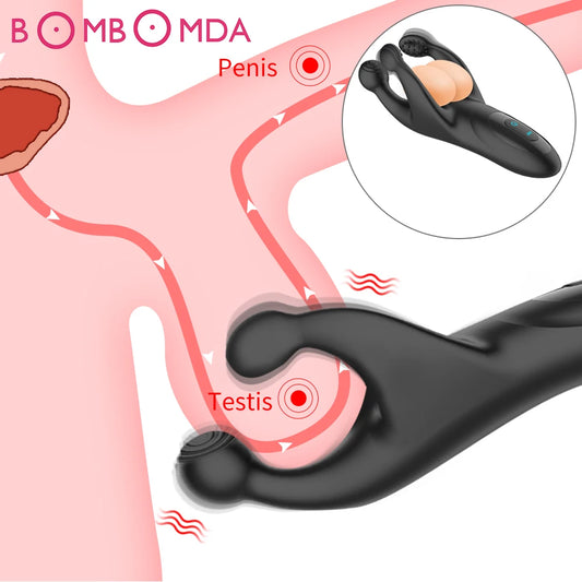 Testicle Massager Vibrators for Men Sexy Toys Silicone Prostate Massager for Men Couple Scrotum Stimulator Men's Adult Goods