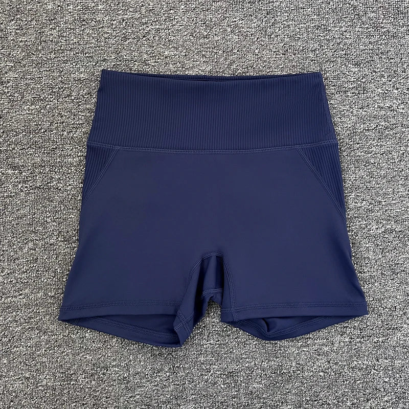 High-Waist Yoga Pants Women's Fitness Running Shorts Breathable Quick-Dry Elastic Spring Summer Training Three minutes of pants