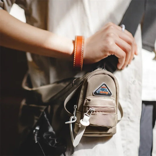 Maden-Women's Mountain Mini Functional Hanging Bag, Outdoor Crossbody Shoulder Bag, Small Waistpack, Key Earphone Card Bag