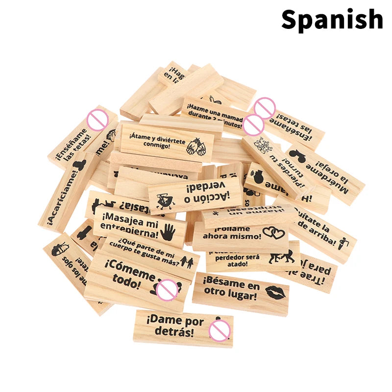 48Pcs Dating Building Blocks For Date Nights Valentines And Adult Party Games Tower Game Deluxe Naughty Wooden Couple Toys.