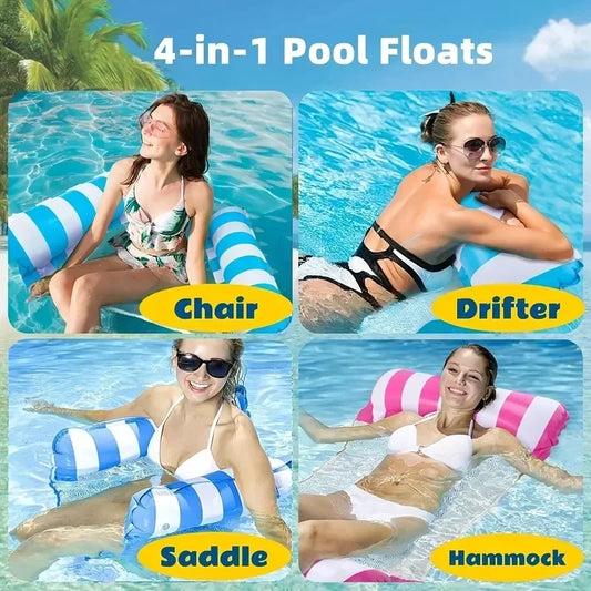 1PC Inflatable Float Hammock floaties for adults Perfect for Poolside Lounging This Summer Water Play Accessories Water Sports