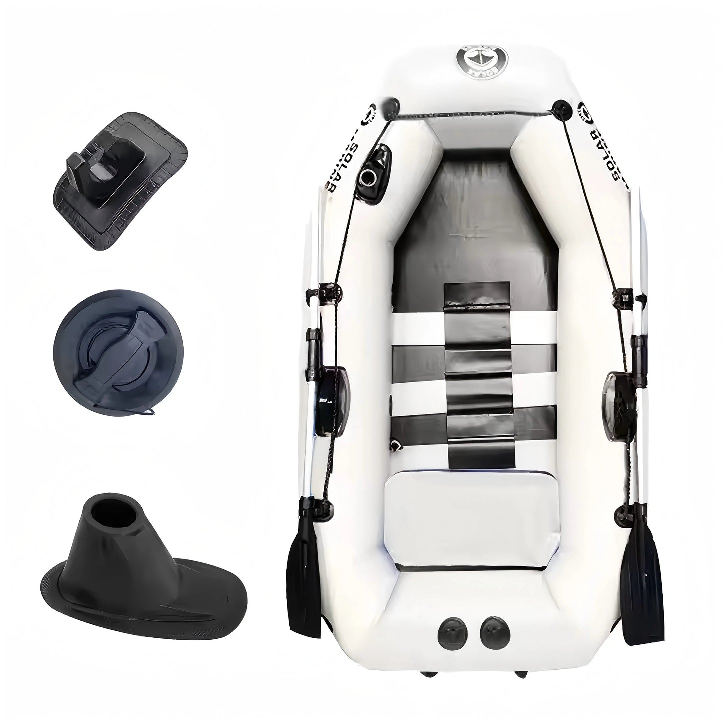PVC Inflatable Fishing Boat Solarmarine 2M Single Person Racing Boats and Surfing Kayak Portable for Adult Outdoor Watersport