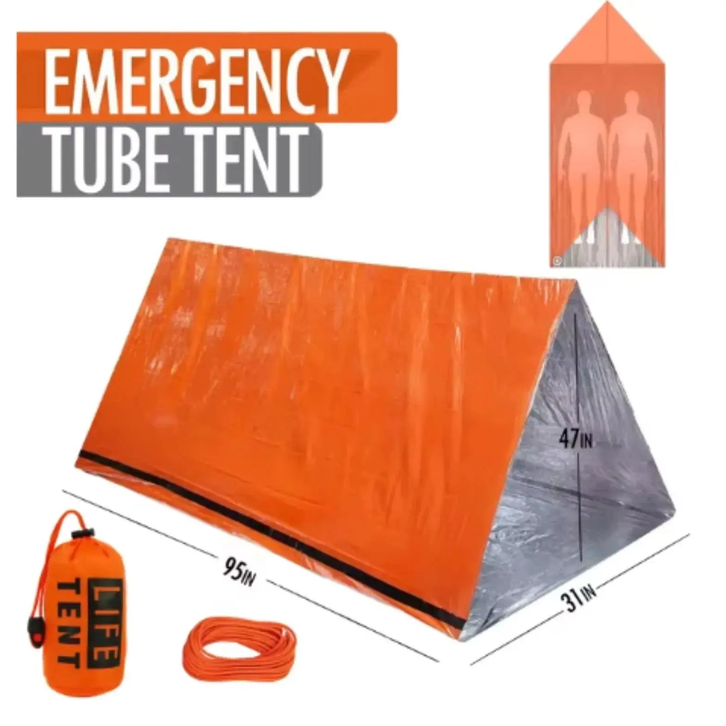 2 Person Emergency Tent Waterproof Camping Travel Pergola Family Campaign House Tourist Tents Cool Gear Equipment Coat