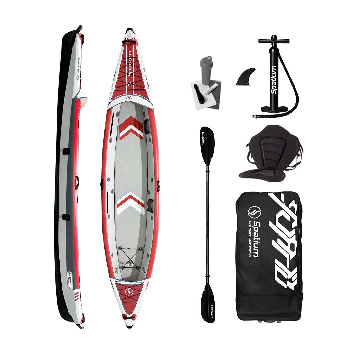 Spatium Inflatable Kayak PVC Fishing Boat 1-3 Person For Water Sports Surfing Rafting Touring Inflatable Kayak With Paddle,Seat