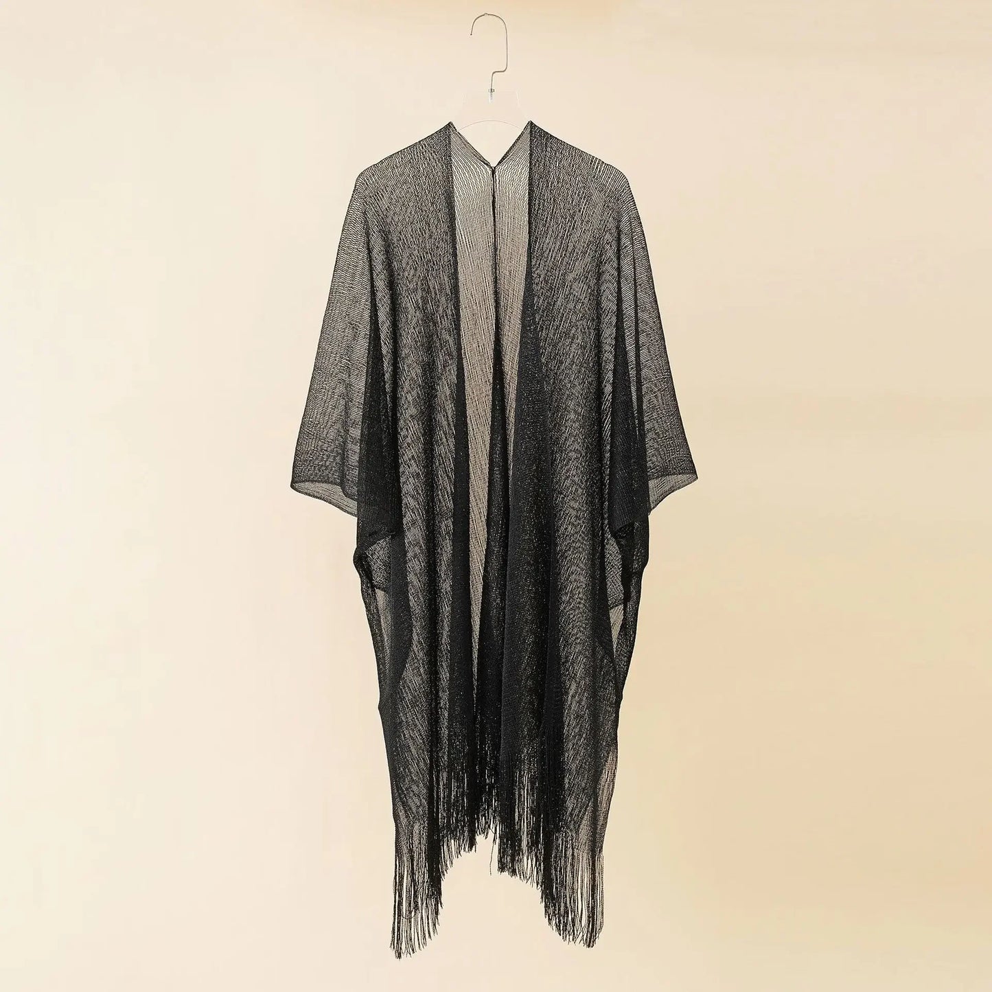 Swimsuit Cover-ups Fashion Tassel Gold Bikini Beach Cover Up Sexy Beach Dress Tunics for Women Summer Wear See Through