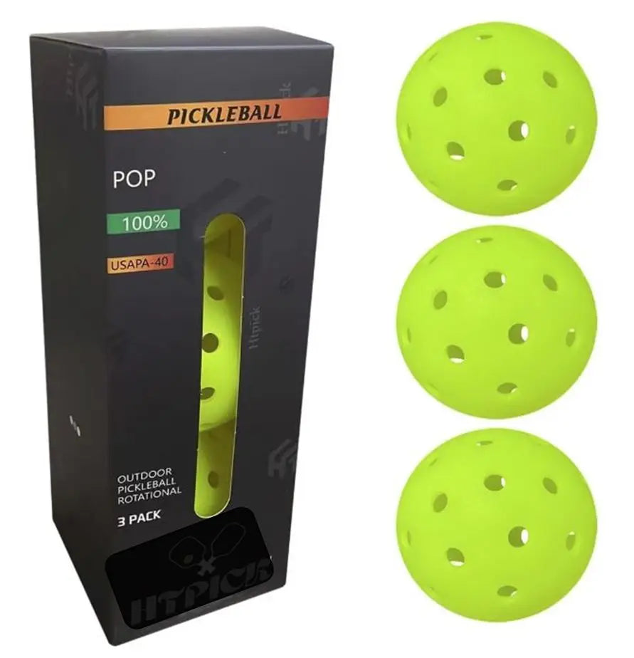 In/Outdoor Pickle Balls, 6 Pack of 26/40 Holes with Mesh Bag USAPA Approved Pickleballs Set High Visibility Durable Pickle Balls