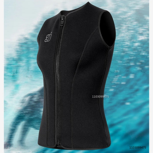 Wetsuit Vest for Men Women 3mm Front Zipper Neoprene Wet Suit Top Sleeveless Jacket for Scuba Diving Kayaking Surfing Swimming