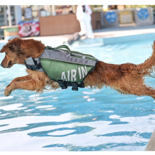 Dog Life Jacket with Airbags, Adjustable Pet Life Vest for Swimming, Oxford Fabric, Reflective Strips, S/M/L,Red / Green / Blue
