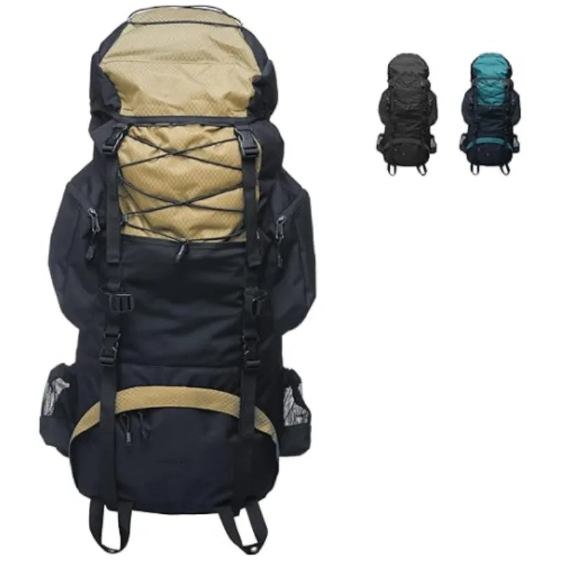 Internal Frame Hiking Backpack Polyester Camping Backpack with Rain Cover for Travel Trekking Mountaineering