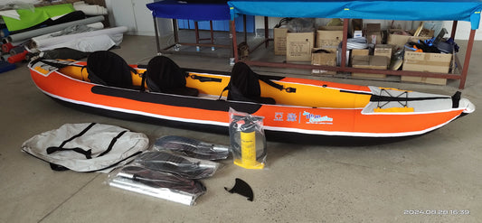 3-Person Fiberglass Inflatable Kayak For River Lake Sea & Ocean Fishing Multi-Use Rowing Boat And Canoe