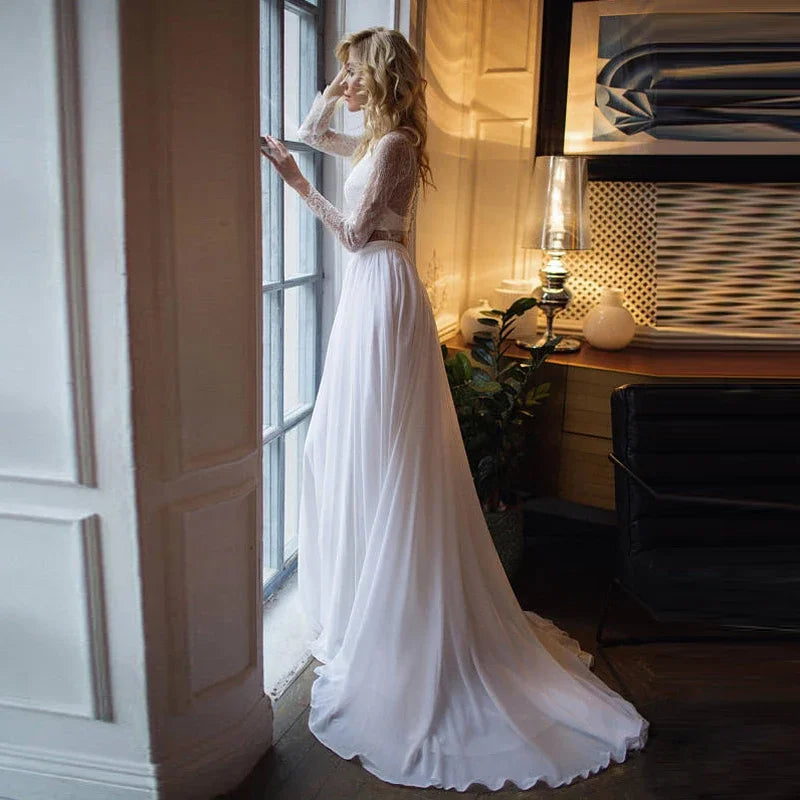 Elegant White Chiffon Wedding Skirt A Line Sweep Train Bridal Long Skirts Women Floor Length Silk Chiffon Maxi Skirt Saia Longa